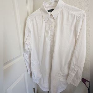 Lafaytte 148 long white button up shirt